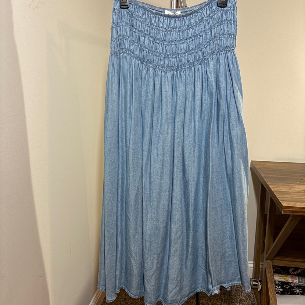 Blu Pepper Sky Blue Maxi Skirt